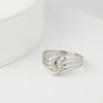 PT900ダイヤモンド三連曲線プラ...