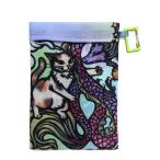 エコバック収納ケース cut_art　さとうみよ　オリジナル生地で丁寧に縫われた収納袋ですカラビナ付き　ドラゴン柄　250802-6