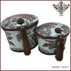 【 Jennifer Talor  ジェニファーテイラー 】 2Pボックス　小物入れ　 カーライル　輸入雑貨　カルトナージュ　アンティーク調　収納ボックス　32019BX　