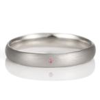 Yahoo! Yahoo!ショッピング(ヤフー ショッピング)結婚指輪 マリッジリング プラチナ つや消し マット 甲丸 天然石 ピンクトルマリン オーダー
