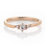 ダイヤモンド リング 婚約指輪 安い K18ピンクゴールド エンゲージリング 一粒 ストレート オーダー