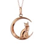 ネックレスレディース天然石ムーンストーン猫ネックレス6月誕生日プレゼントオーダー