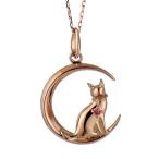 ネックレスレディース天然石ピンクトルマリン猫ネックレス10月誕生日プレゼン...