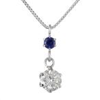 天然石サファイアネックレスネックレスダイヤモンドネックレスプラチナダイヤ0...