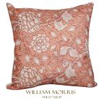 ウィリアムモリス クッションカバー ワイルドチューリップ Wild Tulip ピーチ 45X45cm おしゃれ