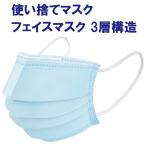 マスク 使い捨てマスク 40枚 青 ブルー フェイスマスク 3層構造 高密度フィルター 不織布 花粉症 ウイルス対策 PM2.5