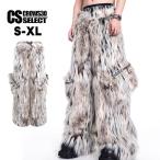 ワイドパンツ メンズ V系 パンツ メンズ モード系 ワイドパンツ レディース 変形 ファーパンツ 毛皮 パンツ お兄系 ホスト 新作 ヴィジュアル系 ファッション