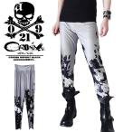 V系 レギンスパンツ メンズ モード系 メンズ レギンスパンツ レディース ストレッチ スパッツ 重ね着 花柄 派手 新作 ヴィジュアル系 ファッション