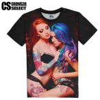 ショッピングレディ 夏 Tシャツ メンズ 半袖tシャツ インポート レディー セクシー フォト プリント 細身 2016 夏 新作 個性的 30代 40代 V系 大人 スタイル