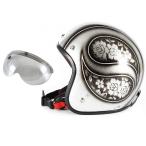 72JAM 女性用ジェットヘルメット&シールドセット ROSAレディース - シルバー  レディースサイズ_55-57cm +開閉式シールド  APS-04