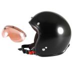 72JAM 女性用 ジェットヘルメット&シールドセット JP MONO HELMET - オフブラック  Sサイズ_55-57cm +開閉式シールド  APS-05  JPBM-5S