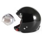 72JAM ジェットヘルメット&シールドセット JP MONO HELMET - ブラック フリーサイズ_57-60cm未満 +開閉式シールド JCBN-03 JPW-2