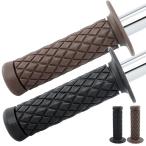 ダイヤモンド ハンドルグリップ 左右セット (全2色 ハンドル径22.2Φハンドル用) 非貫通 汎用バイクグリップ