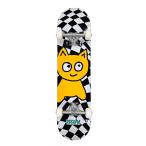 MEOW SKATEBOARDSmyaoMEOW BIG CAT CHECKER TWIST COMPLETE BLACK / WHITE 7.75 скейтборд Complete конечный продукт 
