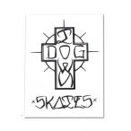 DOGTOWN собака Town ESE CROSS WHITE 10.0cm стикер наклейка 