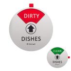 [ параллель импортные товары ](Silver, Round, 4") Kichwit Dishwasher Magnet Clean Dirty Sign
