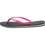 ショッピングハワイアナス [ハワイアナス] Women's Sl Brasil Cf Navy Blue Rubber Sandal   6M Havaia 並行輸入品