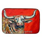 [ параллель импортные товары ]Caroline's Treasures MW1281DDM See Red Longhorn Cow посуда сухой коврик 14 x