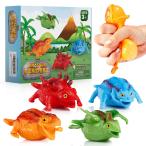 YoYa Toys Beadeez 恐竜 スクイーズ ストレスボール おもちゃ (4個セット) | 鮮やかで鮮やかなジェルウォータ 並行輸入品