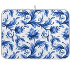 [ параллель импортные товары ]Tarity голубой цветок белый посуда сухой коврик кухонный прилавок для всасывание . жаростойкий микроволокно посуда осушитель коврик 