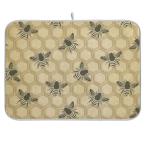 [ параллель импортные товары ]ZzWwR Vintage Bee Honeycomb Pattern Absorbent Dish Drying Mat Mi
