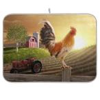 [ параллель импортные товары ]ZzWwR Morning Farm Crowing Rooster 16 x 18 Inches Absorbent Dish