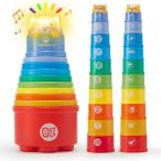 Ni〓os 1 a〓o Vasos Apilables Arco〓ris con Luces e Sonidos, Montess 並行輸入品