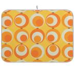 [ параллель импортные товары ]Geometric Orange Circle Dish Drying Mat for Kitchen Counter 1 Pa