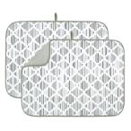 [ параллель импортные товары ]AELS XL 24 дюймовый x 18 дюймовый посуда сухой коврик 2 шт. комплект кухонный прилавок для on пятно серый геометрический рисунок Reversi 