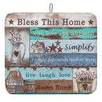 [ параллель импортные товары ]LIFEMUSION Farmhouse Teal Brown Wood Dish Drying Mat for Kitchen
