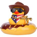 【並行輸入品】MuMyer Cowboy Duck Car Dashboard Decoration Swim Ring Car Rubber