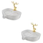[ параллель импортные товары ]BESTOYARD 2pcs Ceramic Drain Soap Dish Self Draining Soap Dish C