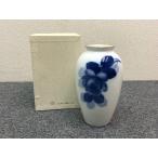 大倉陶園 花瓶 花生 ブルーローズ 高さ23cm 口径7.5cm Okura Pottery Flower Vase, Blue  並行輸入品