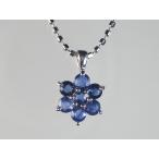 K18WGサファイアペンダントネックレス