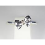 つやつやリボンK10WGダイヤリング