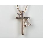 K18PGローズクォーツ／ダイヤペンダントネックレス