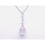 K18WGローズクォーツペンダントネックレス