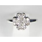 K18WGホワイトゴールドダイヤモンドクローバーリング