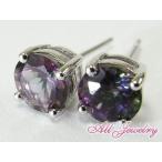 天然 ミスティックトパーズ・4mm一粒 ピアス （Mystic Topaz Pierce）【即納】