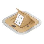 ショッピングナショナル パナソニック　住宅用床用コンセント　F型アップコン　電源用　ケーブル工事用　2コ口（角形）　ブラウン（ナチュラルバーチ）　DU1300F