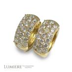 パヴェ ダイヤモンド フープピアス 18金 フープピアス レディース 4月 誕生石 ジュエリー ギフ ...