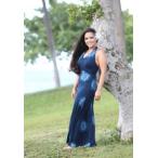 fla Hawaiian платье Hawaiian One-piece мака мака хула костюм . casual тоже Wana длинное платье ( темно-синий ) женский 