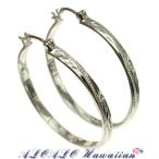 Yahoo! Yahoo!ショッピング(ヤフー ショッピング)ハワイアンジュエリー ピアス シルバー925 スクロール フープピアス 単体 大きさ35mm 大きめ