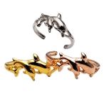  гавайская бижутерия кольцо булавка кольцо для ключей tu кольцо 2 Dolphin дельфин желтый розовое золото женский свободный размер бесплатная доставка!