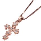 Yahoo! Yahoo!ショッピング(ヤフー ショッピング)ハワイアンジュエリー プルメリアの幸福ハワイアンクロス ミニペンダントトップ ピンクゴールドコーティングシルバー 重ね付けお勧め！