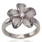 Yahoo! Yahoo!ショッピング(ヤフー ショッピング)ハワイアンジュエリー リング 指輪 シルバー925 ロジウム加工 ワンポイントプルメリア ジルコニアリング シルバー