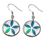 ハワイアンジュエリーピアスイヤリングシルバーオパールサンドダラーフックロジ...