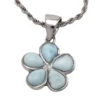 ハワイアンジュエリーネックレスペンダントラリマープルメリアトップメンズレデ...