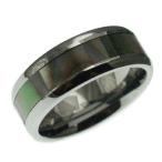 ハワイアンジュエリータングステンインレイマザーオブパールシェル8mm幅リング