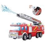 ToyZe Fire Engine with Water Pump and Extending Ladder with Flashing Lights &amp; Sirens, Battery Operated Bump &amp; Go Action Toy【並行輸入